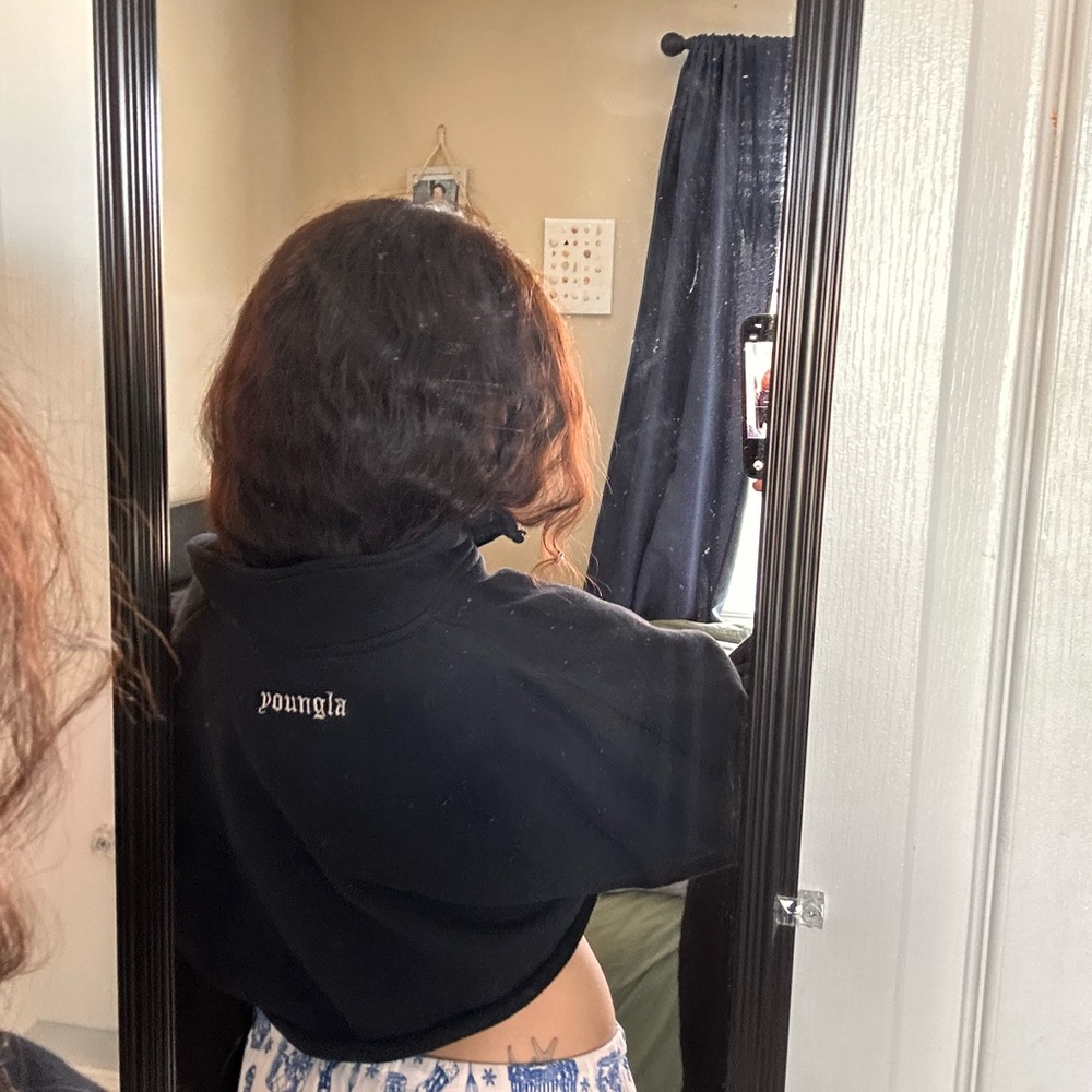 Youngla Cropped Quarter Zip Pullover Sweater - image 2